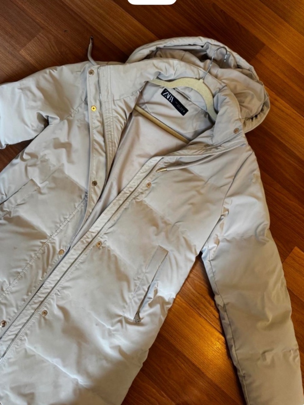 Zara cream puffer coat